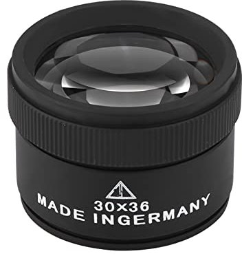 30X Lente d'Ingrandimento Professionale, X30 Vetro Ottico Lente d'Ingrandimento per Gioielliere Francobolli 30 x 36mm