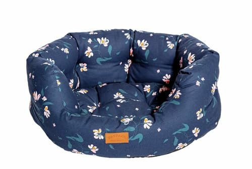 Danish Design FatFace Navy Brush Floral Sustainable Hand Wash Sustainable Deluxe Slumber Dog/Puppy Bed 40 Inch