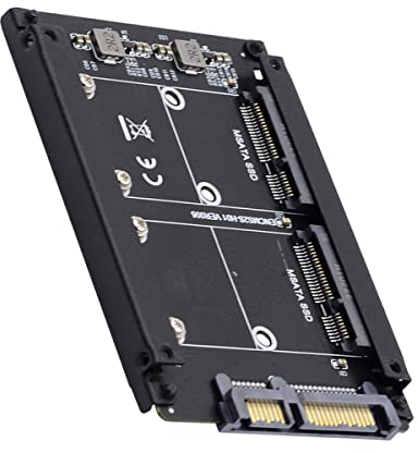 cablecc Dual MSATA Mini-SATA SSD Karte JBOD Raid0 Span Bridge auf 2,5inch SATA Combo HDD Disk Drive Gehäuse