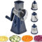 Rotary Cheese Grater Handheld Vegetable Slicer with 3 Drum Blades, Carrot Grater Slicer Shredder for Cheese, Cucumber, Nuts, Strong Suction Base, Easy to Use– Blue