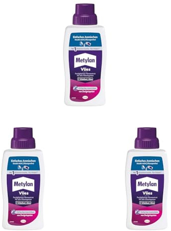 Metylan Vlies Fertigkleister Konzentrat, Tapetenkleister für Vliestapeten, starker & schnell mischbarer Kleister für den sofortigen Einsatz, 1x500g (Packung mit 3)