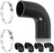 Swpeet 3Pcs 2 pouces - 51mm 90 degrés coude 4 plis en Silicone renforcé avec 46-70mm 304 acier inoxydable T Kit de serrage de tuyau pour Intercooler d’admission Turbo