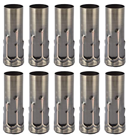 Kronleuchter-Kerzenlampen-Sockelhülse, 10 Stück, Galvanisiertes Eisen, Kerzenform, Sockelabdeckungen, Hülsen, 7,6 cm Hoch, Kerzenabdeckung, Tropfhülsen(Antike Bronze)