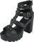 Rock Rebel by EMP Damen schwarze High Heels mit Nieten und Ringen EU39