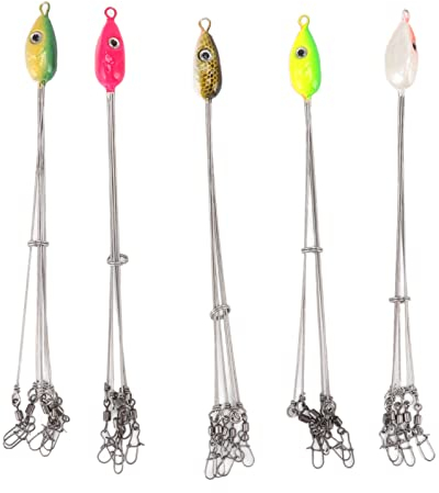HERCHR Angelschirm-Rig, 5 Stück, 18 cm, 5 Arme, 8 Klingen, Stahl, Angelschirm, Köder, Schwimmköder, Zubehör Für Barsche, Salzwasser-Striper