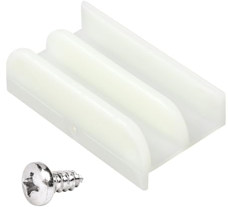 VYH M6219 – Lot de 2 guides de bas de porte de douche coulissante (suspendu), canaux de 1,27 cm pour porte de douche en verre, guide en plastique M6219