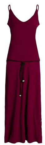 Vishes Damen Sommerkleid mit Trägern in Dunkelrot I Größe XL (40) I Handgefertigt aus 100% Baumwolle I Stylisches Sommerkleid für Freizeit & Alltag I Nachhaltige Alternative Bekleidung