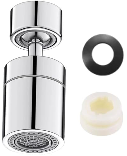 Wasserhahn Luftsprudler,Wasserhahn Aufsatz Schwenkbar Universal Wasserhahn Belüfter mit 2 Sprühfunktion 360° Drehbar Wassersparender Sieb Strahlregler Faucet Aerator