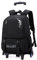 IvyH Rucksack Trolley Schulrucksack Jungen Teenager Schulranzen mit 6 Räder, Abnehmbar Kinderrucksack mit Rollen Lässig Trolley Schultasche für die Schule oder auf Reisen, 27L -Schwarz