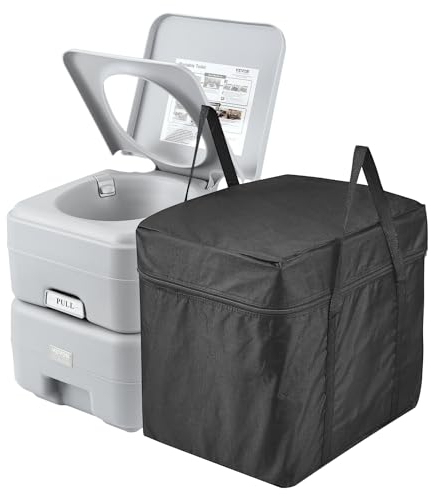 VEVOR Toilette Portable avec Chasse d’Eau, Toilette de Camping avec Réservoir à Matières 20 L et Réservoir d’Eau 12 L, WC de Voyage avec Sac de Transport, Étanche Sans Odeur, pour Camping-car Caravane