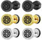 JewelryWe Wikinger Fake Plug Ohrstecker: 3 Paar Nordisch Kompass Runen Ohrringe Edelstahl Fake Ohrläppchen Tunnel Schraube Ohr Helix Piercings Kreis Ohrstecker Set für Herren Damen Schwarz/Gold/Silber