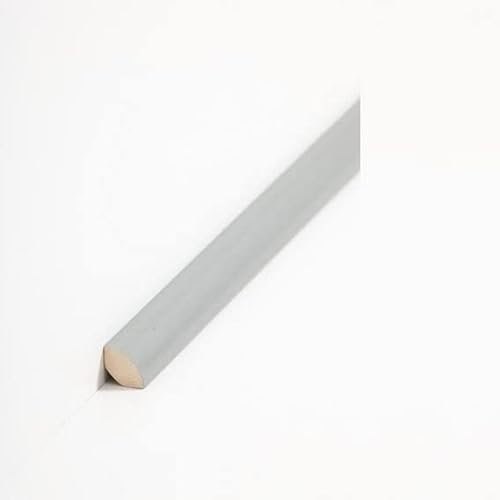 PROVISTON - Battiscopa, 14 x 14 x 2000 mm, in legno massiccio grigio, per incollare, clip, viti e chiodi, 10 metri, 5 pezzi