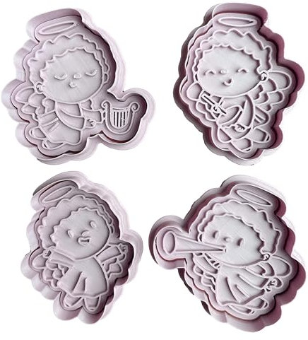 Tagliabiscotti.it - Set quattro Angeli - Cookies cutter - Tagliabiscotti per creare biscotti o decorazioni per torte - Altezza 8cm