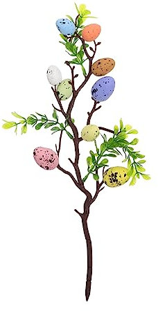 Cabilock Künstliche Ostereier Stiel Aus Schaumstoff 35cm Gesprenkelter Osterzweig Dekoration Für Osterparty Und Frühlingsevents