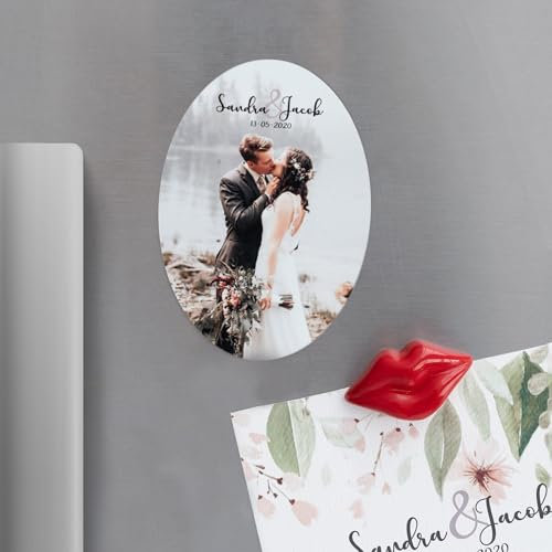 Wanapix | Flexibler, personalisierter ovaler Magnet 5x3,3 cm | Flexible personalisierte Fotomagnete | Magnete für Kühlschränke und Gefrierschränke | Gestalte mit Bild, Logo oder Texten