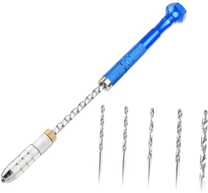 Milageto Stiftschraubstock, Handbohrmaschine, manuell, Mini-Handbohrmaschine mit Bohrfutter, Mikro-Spiralbohrer für Heimwerker, Schmuck, Modellbau, Basteln,