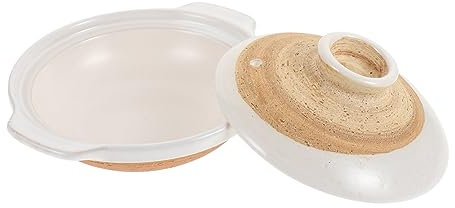 IMIKEYA Cazuela De Cerámica Olla De Cazuela China Plato De Cazuela Con Tapa Olla De Barro Olla De Ramyun Utensilios De Cocina De Barro Japonés Donabe Porcelana Olla Caliente Cazuela Para
