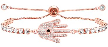 JunyiDIY Evil Eye Charm-armband för små händer, roséguld tennisarmband med AAA+ Crystal Fashionabla Lycka-smycken för förlovning och bröllop YA5458