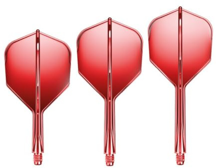 GOAT - Air Red Clear No6 Flights Short, 3 Kunststoff Dart Flights mit Schaft Flights, Dart zubehör