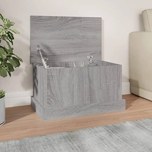 Outdoor Garden Shed Storage Cabinet Grey Sonoma 50 x 30 x 28 cm Durable Engineered Wood Outdoor Storage Box for Patio Furniture and Garden Tools