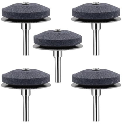 Lawn Mower Blade Sharpener, Blade Sharpening Drill Kit Knife Tool Kit for Garden Tool Power Drill, Durable Blade Sharpener Mower Blade Sharpener for Any Power Hand Drill (Metallic silver 5 Psc)