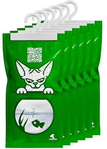 MYCOND Hanging Wardrobe Dehumidifier, Moisture Absorber with Hydrophilic Crystals, Removes any Condensation, Green (pack of 6)