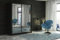 Modern Sliding Double Door Wardrobe with Full Size Mirror, 2/3 Doors, up to 8 Drawers and 4 Hanging Rails Colours: WHITE/BLACK/OAK/GREY Width: 100cm/120cm/150cm/180cm/200cm (Black, 180cm 2 Drawers)
