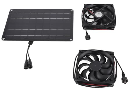 Brrnoo Wetterfester Solar-Lüfter Kit, DC Solar-Lüfter für Wohnmobile, Gewächshäuser, Haustiere und zu Hause.