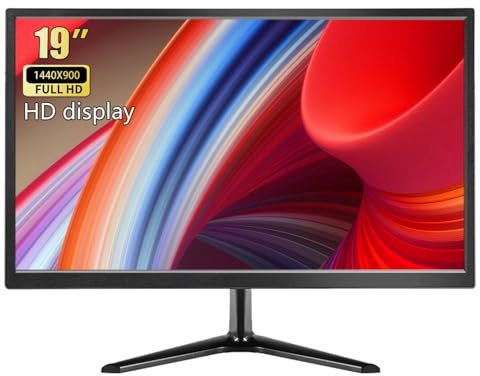 19 Inch Computer Monitor 1440x900 HD+ 75Hz HDMI VGA Build-in Speakers, 99% sRGB VESA, Suitable for Home, Office and Gaming 