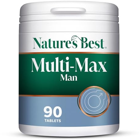 Nature's Best Multi, Max Multivitamin for Men, 90 Tablets | Comprehensive Support B Vitamins, Vitamin D and Zinc for Energy, Immunity and Heart Health, UK Made, 3 Months' Supply