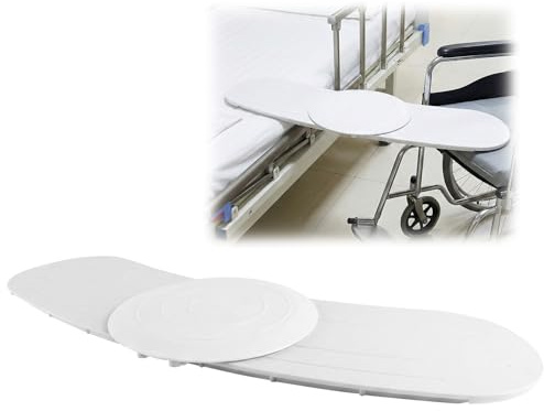 Transferbrett mit Drehscheibe, Schiebebrett zum Transfer in den Rollstuhl, 150 kg Tragkraft, rutschfest, tragbar, Transfer-Skateboard zum Transfer von Patienten vom Rollstuhl ins Bett, zur Toilette