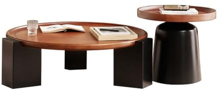 DFHS46JK Table Basse Ensemble de Tables Basses Rondes gigognes Modernes for Salon, avec Rangement et décoration intérieure Table de canapé/Table à thé pour Le Salon