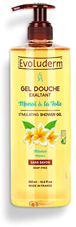 EVOLUDERM - Gel doccia Esaltant Monoï alla follia - 500 ml - 95% di origine naturale - Vegan - Fabbricazione francese