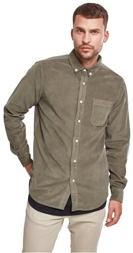 Urban Classics Men's Corduroy Shirt Long Sleeve Men's Shirt, Sizes S - 5XL, Olive, 5XL