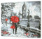 Couvre-cuisinière à induction – Planche de cuisine en verre trempé – Couvre-plaques de cuisson – UNE PIÈCE (60x52 cm) ou DEUX PIÈCES (30x52 cm chacune); D13 Série D'art: Big Ben parapluie rouge