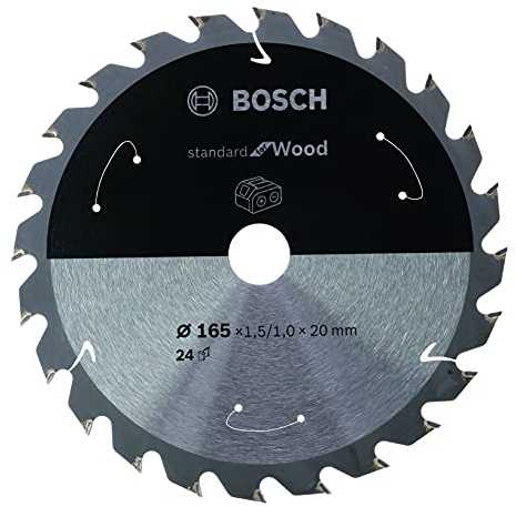 Bosch Accessories Lama Per Sega Circolare Standard For Wood (Legno, 140 x 20 x 1.5 mm, 24 Denti, Accessorio Per Sega Circolare A Batteria)