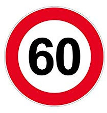 Autocollant Sticker signalisation Plaque Porte Panneau limitation Vitesse 60