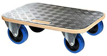 Heavy Duty Fixed Wheel Plywood Piano Dolly - Rubber top - 900kgs Capacity - 670x470mm