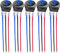 CESFONJER 5 pezzi DC 12V 20A LED set di pulsanti interruttore illuminato automaticamente, 12V interruttore a levetta rotante tondo pulsante per auto, barca, con luce a Blu LED (con 16AWG Fili)