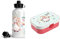 wolga-kreativ Set personalisierte Mepal Campus Kinder Brotdose und Trinkflasche für Mädchen Einhorn Regenbogen Lunchbox Pausenset mit Fächern und Unterteilung für Schule und Kindergarten