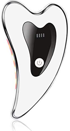 CUSROS Elektrisches Guasha-Brett Guasha Scraping Massage Gesichtsstein Schaber Werkzeug, USB Wiederaufladbar Facial Scraping Körpermassagegerät Faltenentferner #1 Einheitsgröße