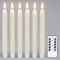 Eldnacele LED Stabkerzen flackernd mit Fernbedienung und Timerfunktion, batteriebetriebene Echtwachs-Spiral-Fensterkerzen elektrisch für Weihnachten, Heimdekoration (2 x 25 cm, Elfenbein)
