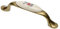GTV Möbelgriff 728P, BA 96 mm, Zamak und Porzellan, Oberfläche: Altmessing, Motiv: spring fleur