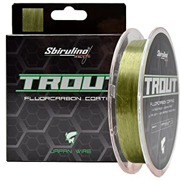Sbirulino® Filo Lenza da Pesca Fluorocarbon Coating Trout 150-500-1000 m, Diam. da 0,12 a 0,25. Speciale Trota Competition.