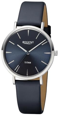 REGENT Damen-Armbanduhr Titan Dunkelblau 12090358