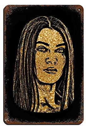 Lana Rhoades Poster Kunstcover (1) Retro Poster Metall Blechschild Chic Art Retro Eisen Malerei Bar Menschen Höhle Cafe Familie Garage Poster Wanddekoration 20 x 30 cm