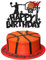1Pc Basketball Happy Birthday Cake Topper Glitter Basketball Sports Theme Birthday Cake Pick for Basketball Theme Baby Shower Birthday Party Cake Decorations Supplies