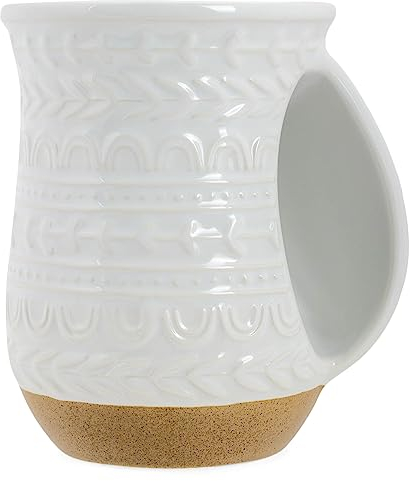 Elanze Designs Cup of Cozy Nordic Knit Kaffeetasse, Keramik, Steingut, Handwärmer, roher Ton