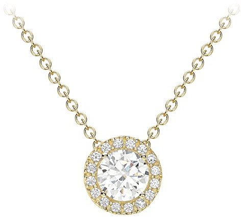 Amazon Essentials Halskette aus 9-karätigem Gelbgold mit kubischen Zirkonia (ehemals Amazon Collection)