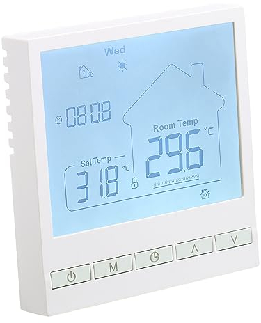 Wengart Termostato elettrico digitale WG902,AC230V,20A,Programmazione settimanale, display a grande schermo, utilizzato per il controllo della temperatura degli apparecchi di riscaldamento elettrico